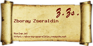Zboray Zseraldin névjegykártya